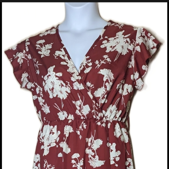 Mulvari Floral Faux Style Print Maxi Dress Size 1X NWT - Picture 4 of 8